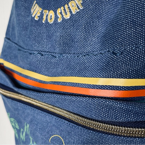 Walt Disney World Mickey & friends Surf Co. denim rainbow strap backpack - Picture 15 of 15